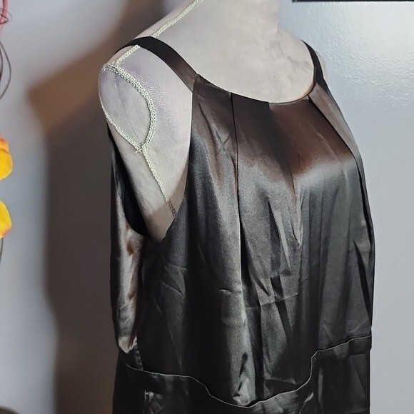 Tahari Tilda Satin Sheath Dress Sleeveless Black Size 18 NWT - Picture 5 of 16